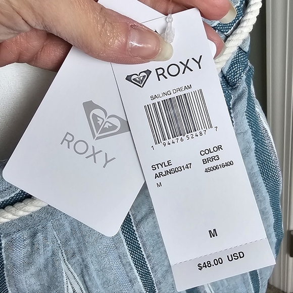 Roxy Sailing Dream Shorts MEDIUM BLUE & WHITE - Picture 7 of 10